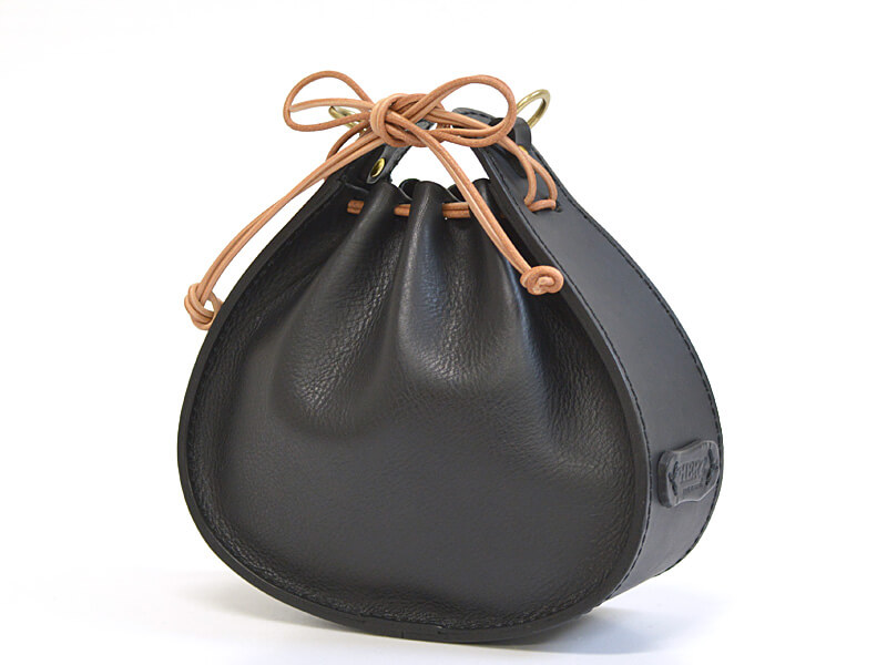 巾着鞄(Q-27)は革の表情が豊かなレディースハンドバッグ「革鞄のHERZ公式通販」