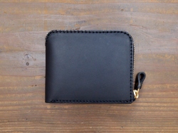 ラウンドファスナー二つ折り財布(GS-48)　ブラック