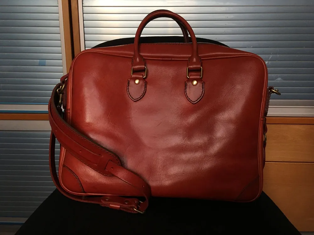 くー　HERZ 2way ビジネスバッグ (BW-15) Mサイズ ベーシックデザインでジャケットにも映える本革2wayビジネス