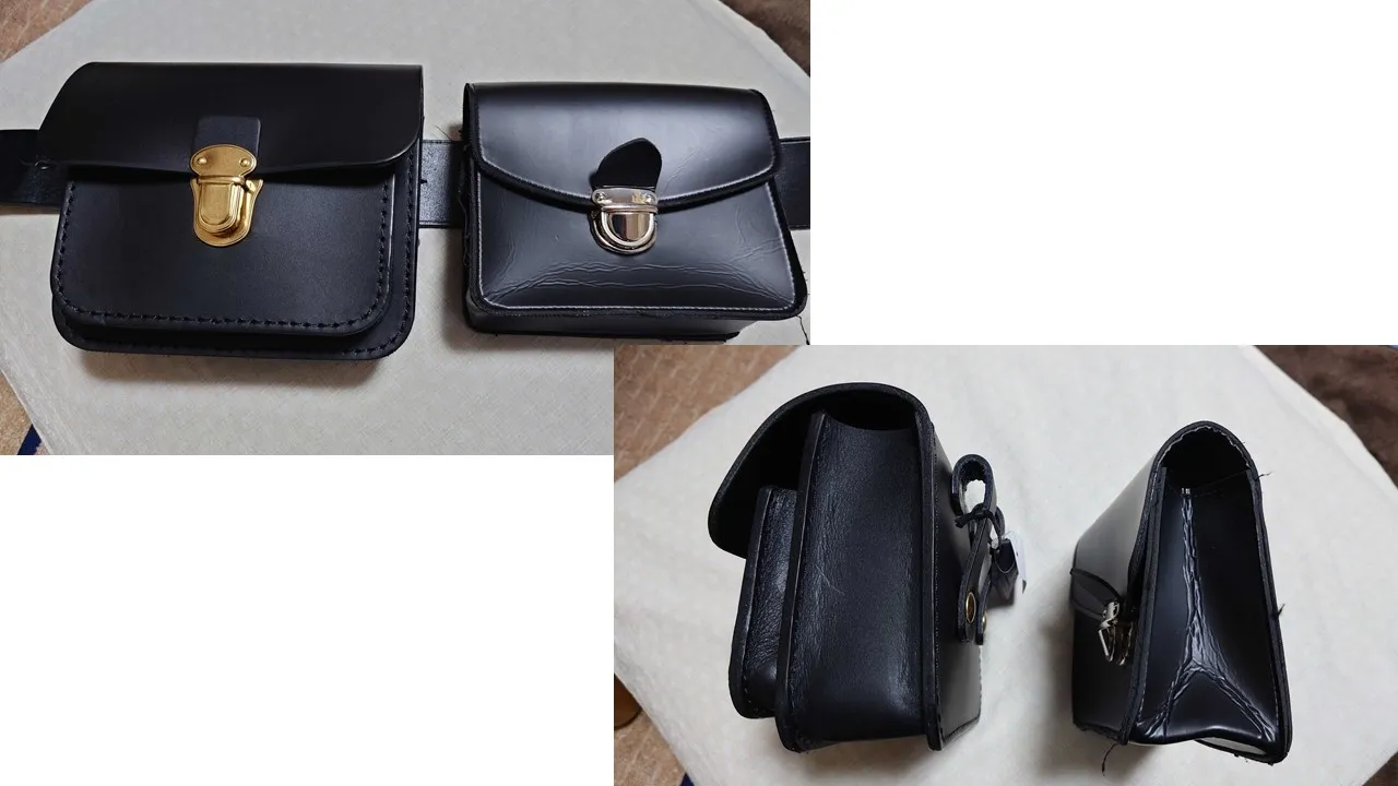 分厚い革でカッチリと作ったメンズ向けのベルトポーチ / 革鞄の