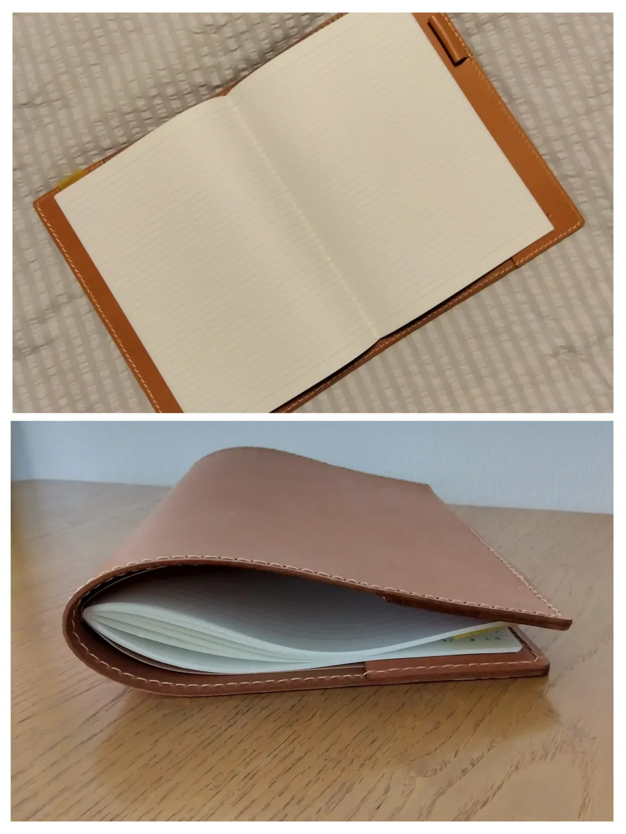 キャンバスノートが入るシンプルな本革ノートカバー / 革鞄のHERZ