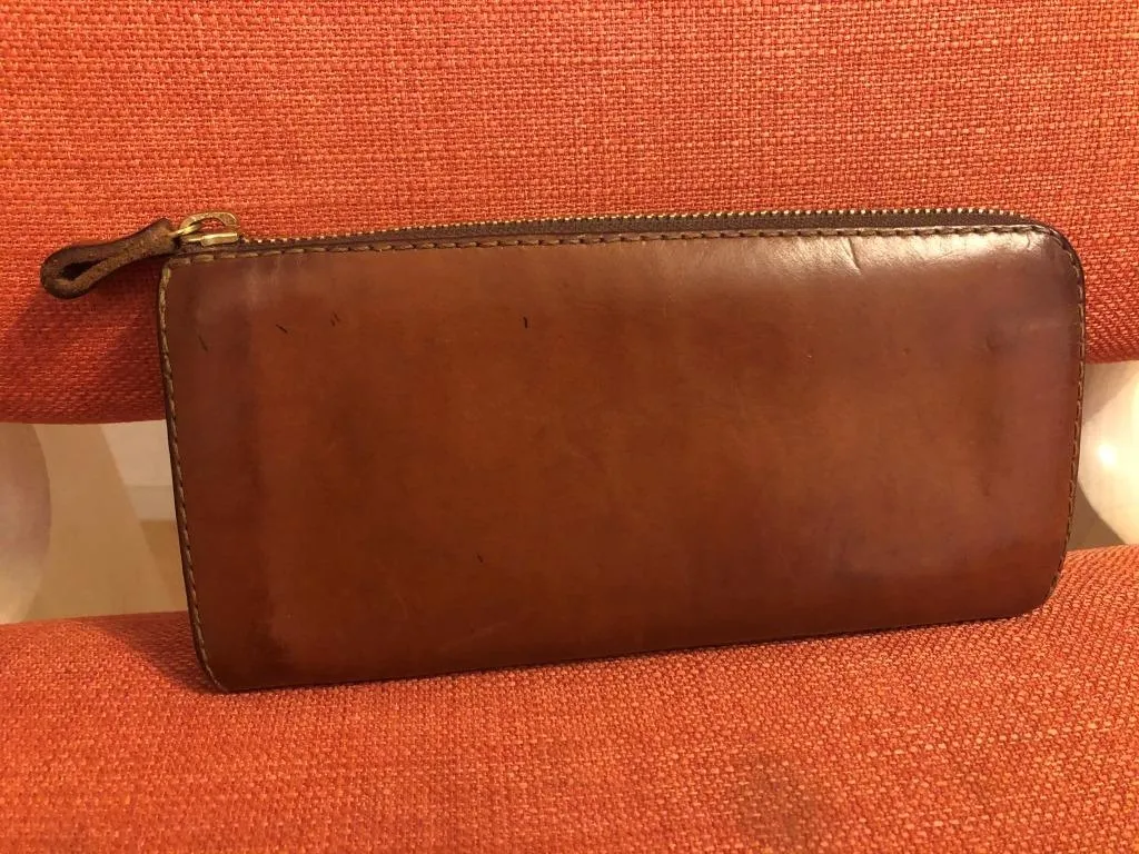 【極美品】organ GS-57 L字ファスナー ダブルファスナー ボルドー 極美品】organ GS-57 L字ファスナー ダブルファスナー ボルドー