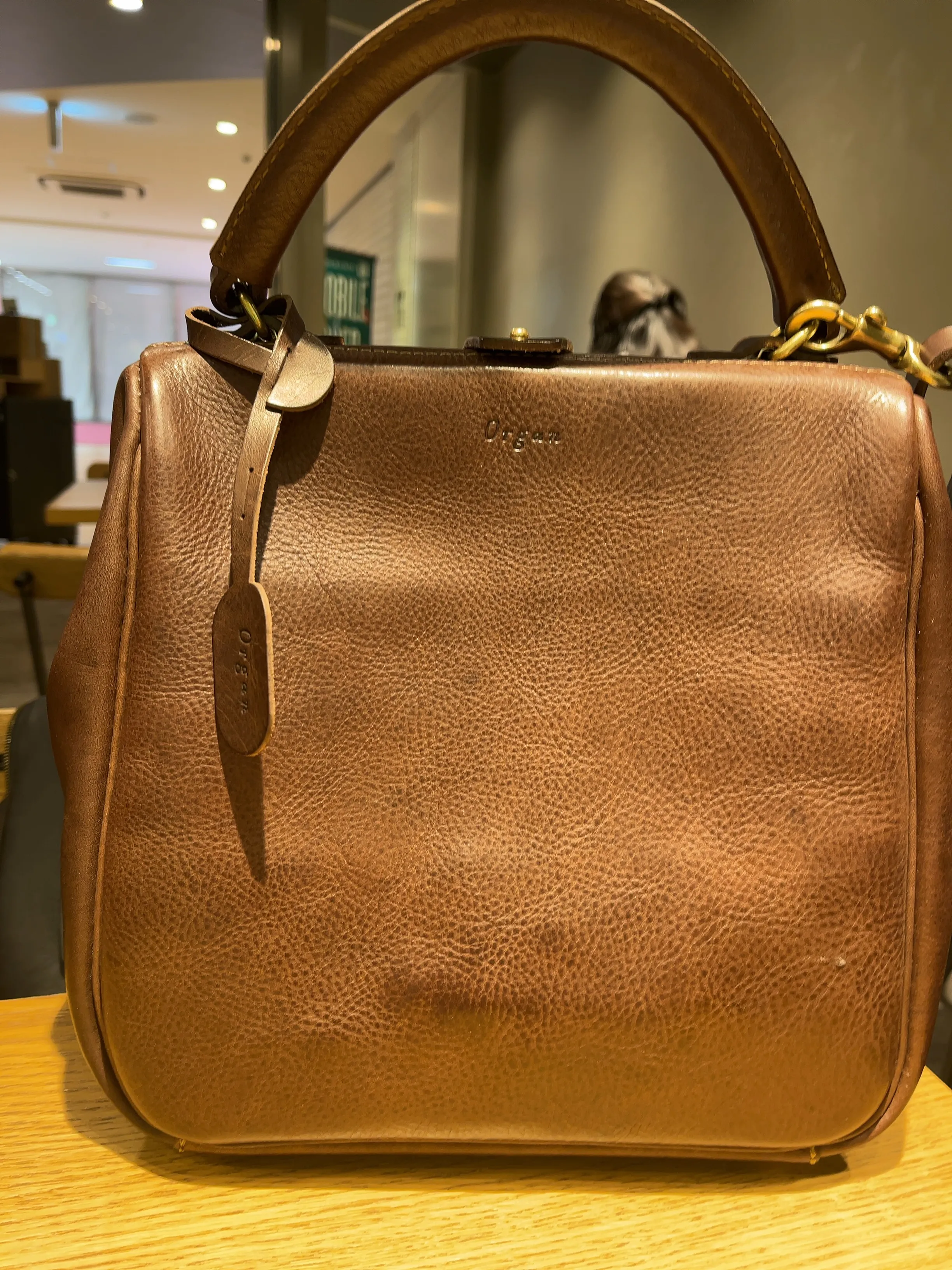 【希少】Organ М キューブトート ヘルツ ハンドバッグ ブラウン 希少】Organ М キューブトート ヘルツ ハンドバッグ ブラウン