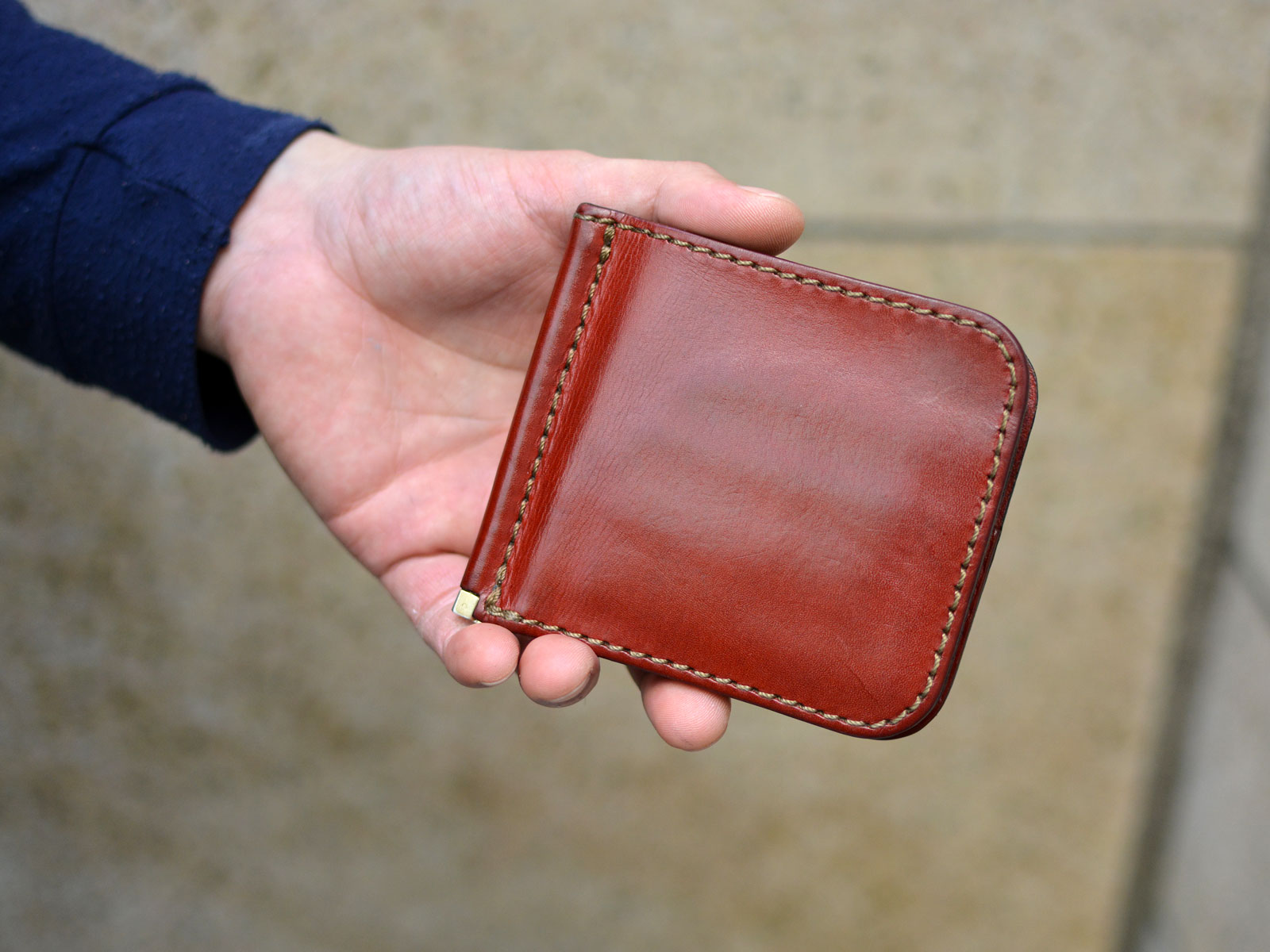 革財布/レザーウォレット(タンドー)の手作り革財布