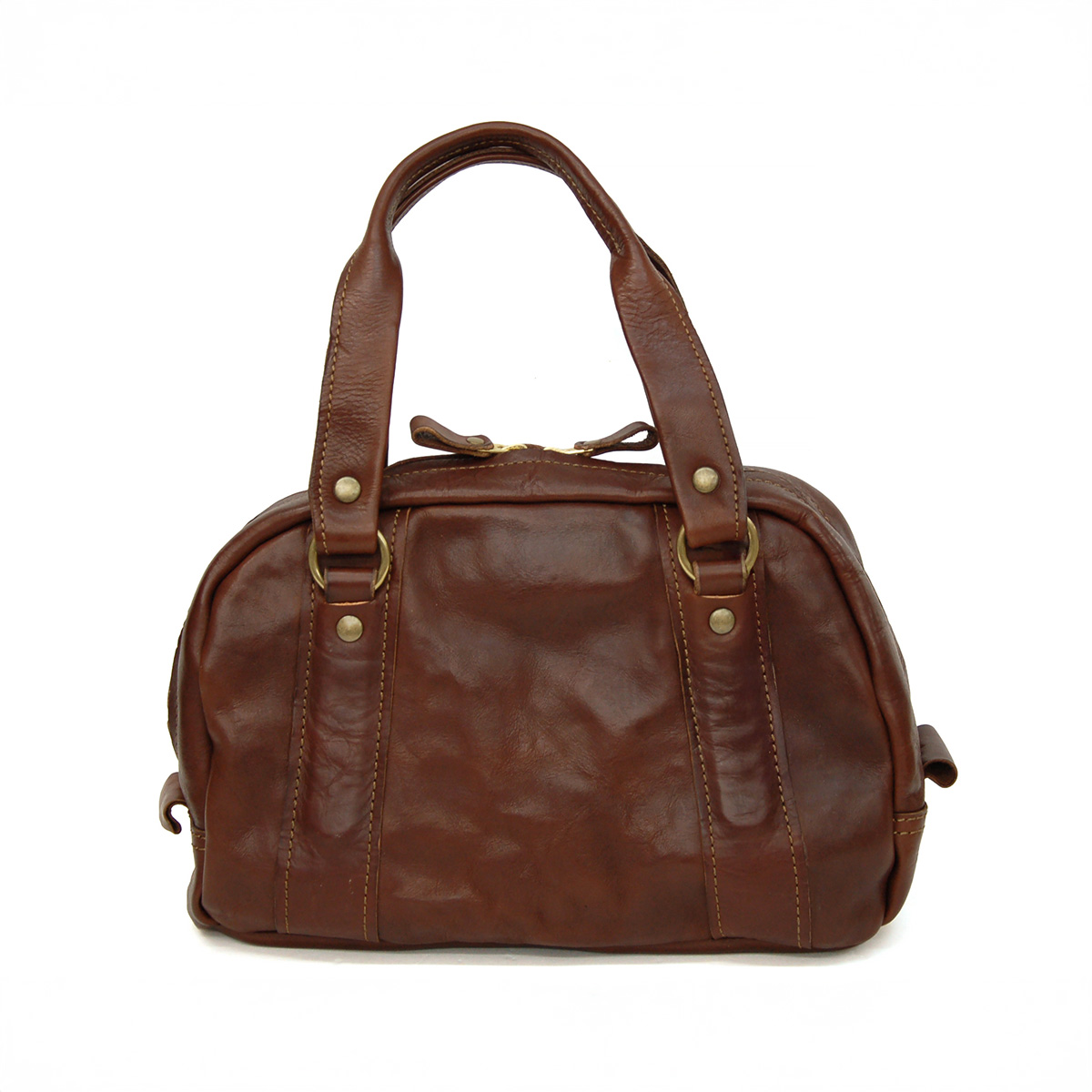 革にウォッシュ加工を施した普段使いのミニボストン / 革鞄のHERZ