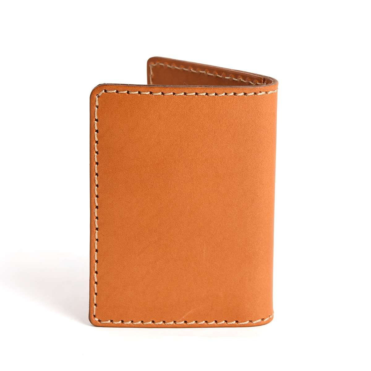 縦横2面収納で使いやすい特二つ折りの本革ダブルパスケース / 革鞄の