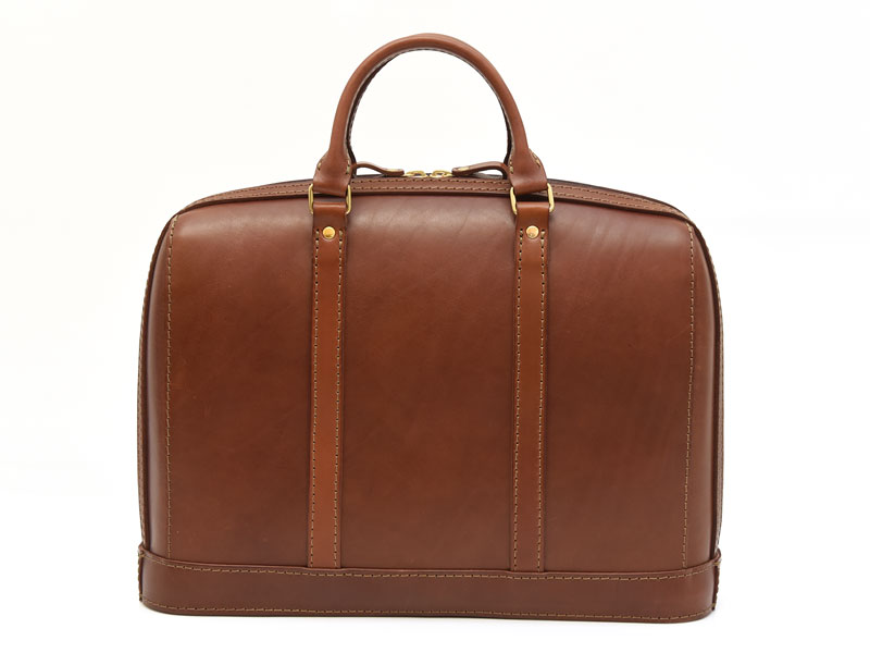 ダブルファスナーの二本手本革ブリーフケース / 革鞄のHERZ(ヘルツ