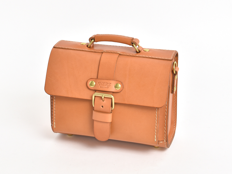 一本ベルト3wayミニサッチェルバッグ(ASB-2538)　キャメル