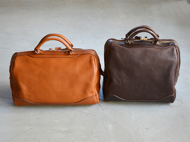 ミネルバボックス革を贅沢に使ったファスナーボストンバッグ / 革鞄の