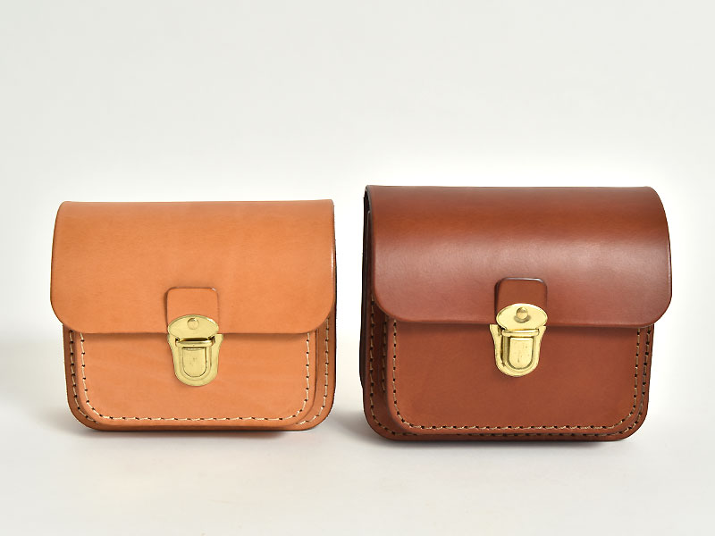 分厚い革でカッチリと作ったメンズ向けのベルトポーチ / 革鞄のHERZ