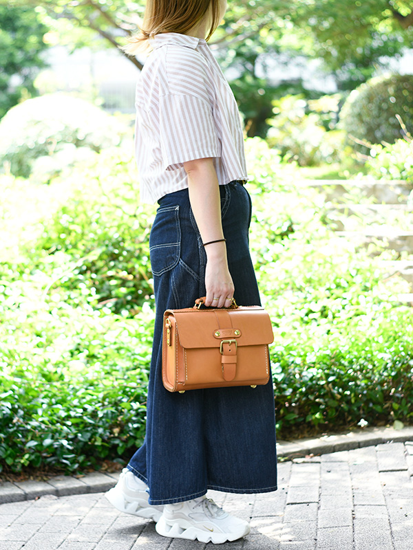 一本ベルト3wayミニサッチェルバッグ(ASB-2538)　レディース手持ち