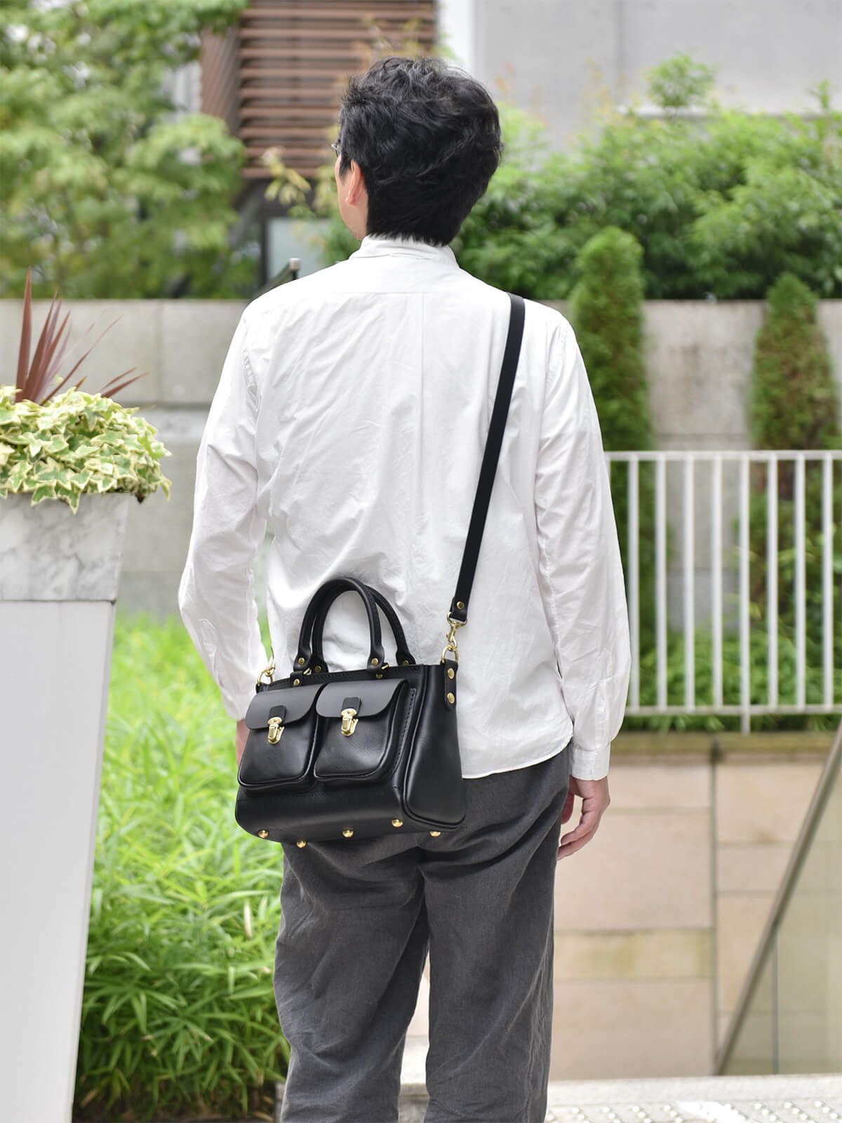 Aimトート(NGY10-07)　ブラック斜め掛け
