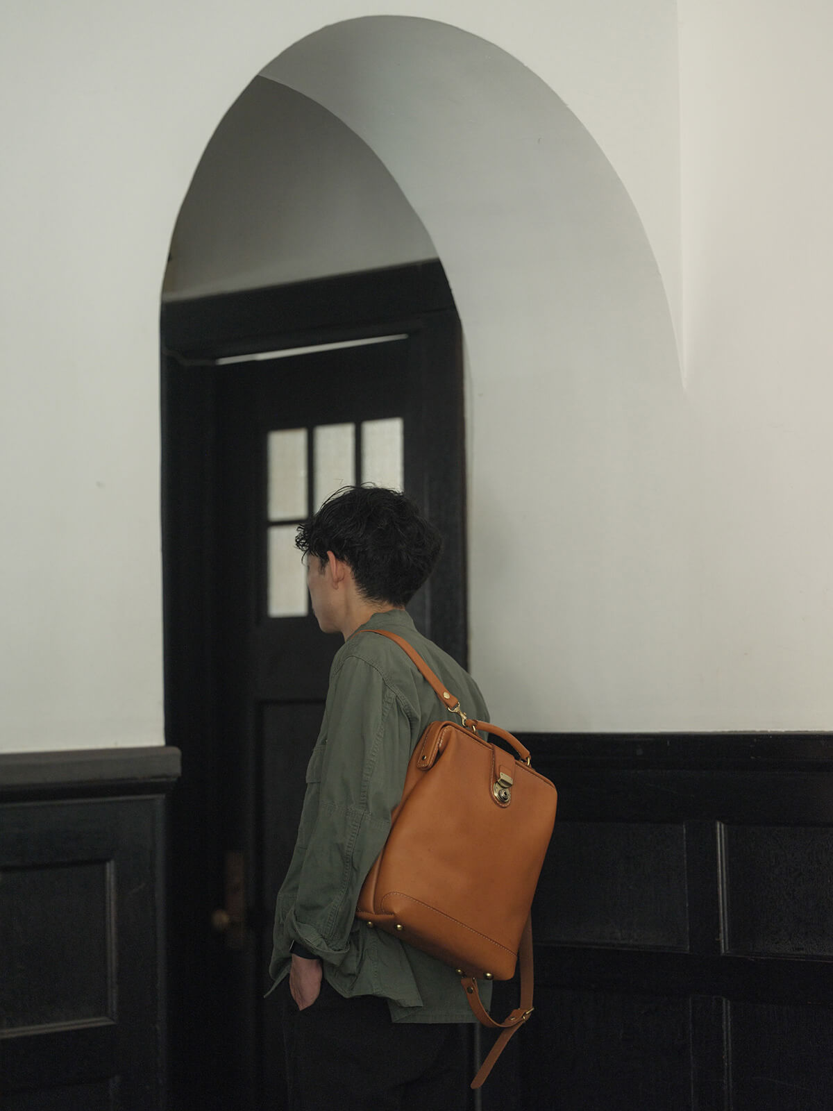 ボナールリュック(R-320)　メンズキャメル肩掛け