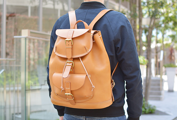 【美品】HERZ　迫力のWポケットリュック(R-9)　オールレザー　ヘルツ ハードレザーで豪快に仕上げた迫力のリュックサック / 革鞄の