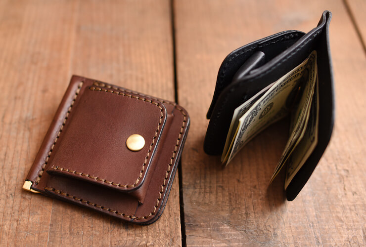 H&CRAFTMANSHIP マネークリップ 小銭入れ付き コンパクトに持ち歩く小銭入れつき本革マネークリップ / 革鞄のHERZ