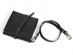コード付き三つ折り財布(WH-302)　ブラック