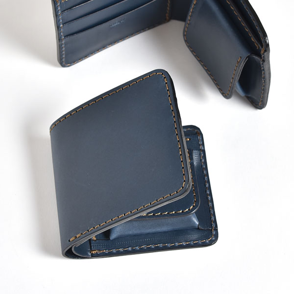 ネイビー特別仕様の二つ折り財布「革鞄のHERZ(ヘルツ)公式通販」