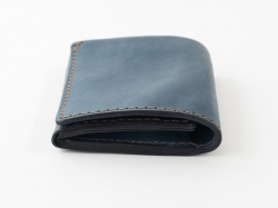 【デニムブルー特別仕様】小型の二つ折り財布(NSA-24)　側面
