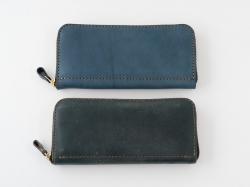 【デニムブルー特別仕様】小型の二つ折り財布(NSA-24)　エイジング