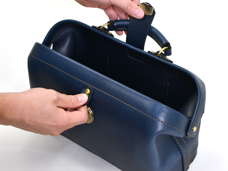 ネイビー特別仕様のミニドクターバッグ「革鞄のHERZ(ヘルツ)公式通販」