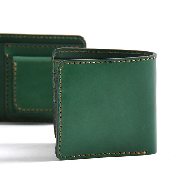 ボトルグリーン特別仕様の二つ折り財布「革鞄のHERZ(ヘルツ)公式通販」