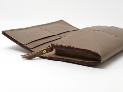 【グレー特別仕様】カード収納に強い長財布(WL-56)　マチ付き