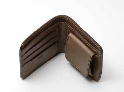 【グレー特別仕様】二つ折り財布(WS-8)　オープン