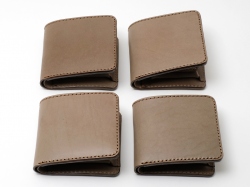 【グレー特別仕様】二つ折り財布(WS-8)　革質
