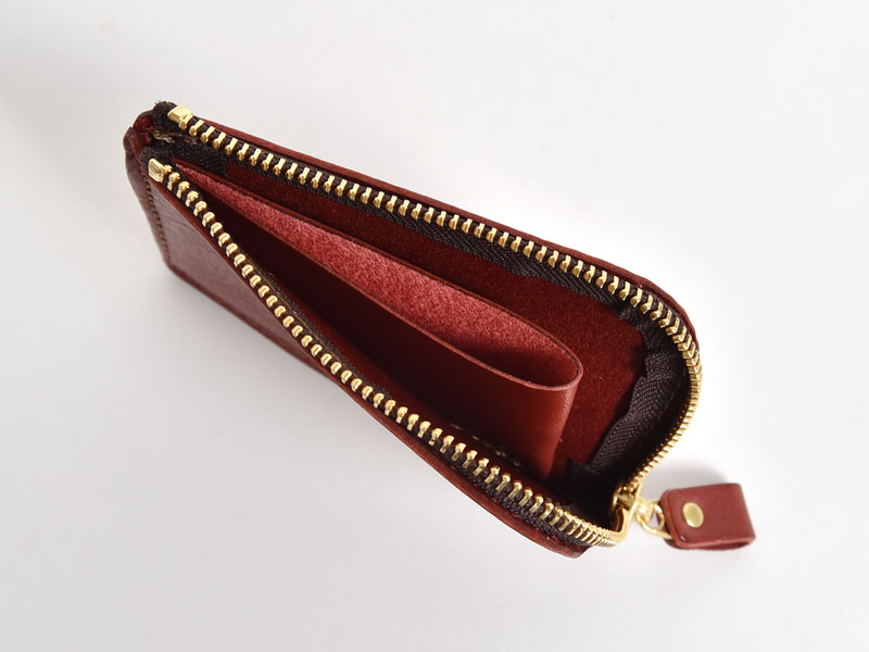 ボルドー特別仕様のL字ファスナーミニ財布「革鞄のHERZ(ヘルツ)公式通販」