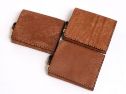 ネビア特別仕様・小型の二つ折り財布(NSA-6)　チョコ革質