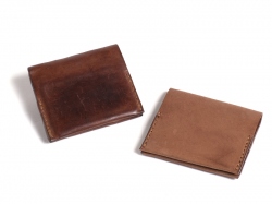 【数量限定】カーキ馬革のマチ付スリムポーチ(NU3-SLIT)　エイジング