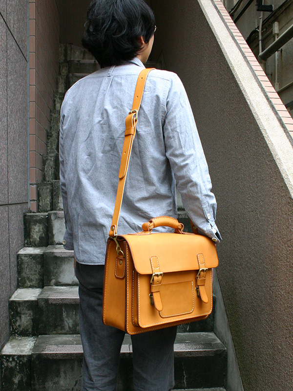 元祖箱型2wayショルダーバッグ(A-23)　Lサイズメンズ肩掛け