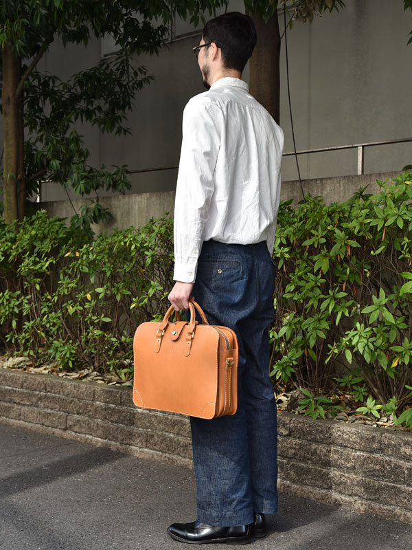 ラップフラップ2wayビジネスバッグ(BW-4)　キャメルメンズ手持ち