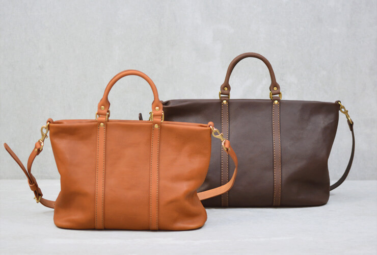 ビジネスバッグとしても使えるファスナー式の2wayトートバッグ「革鞄の 