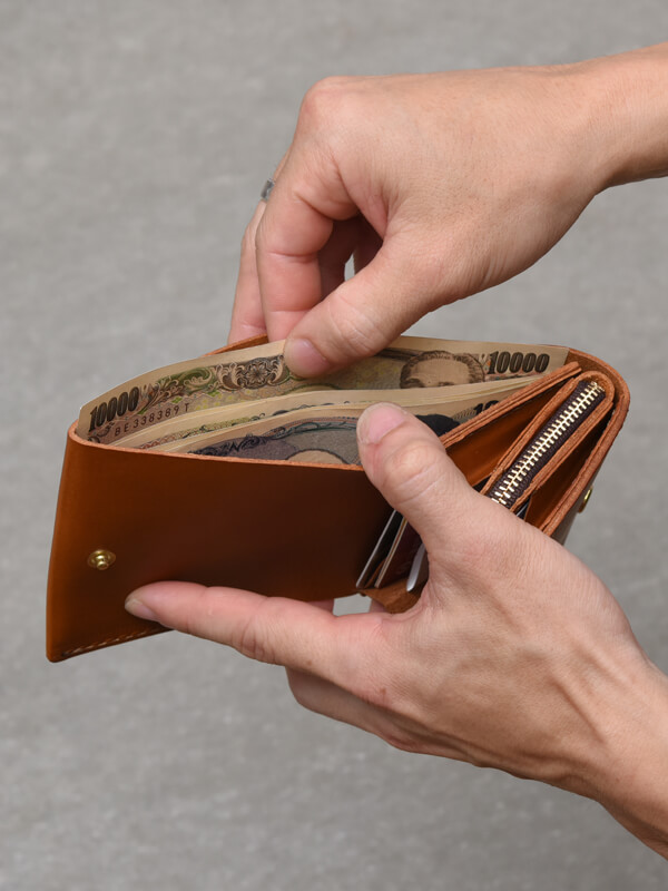 二つ折りミニ財布(GS-64)　紙幣収納部