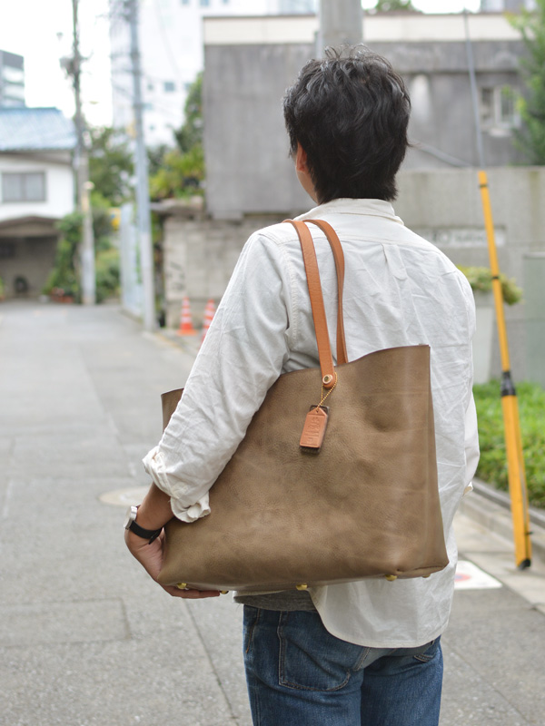 ワイルドビッグトート(NKT-1)　Lサイズグレー　男性肩掛け