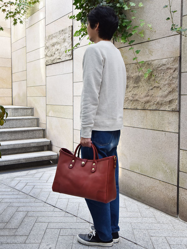 ボルドー特別仕様の横型2wayトートバッグ「革鞄のHERZ(ヘルツ)公式通販」