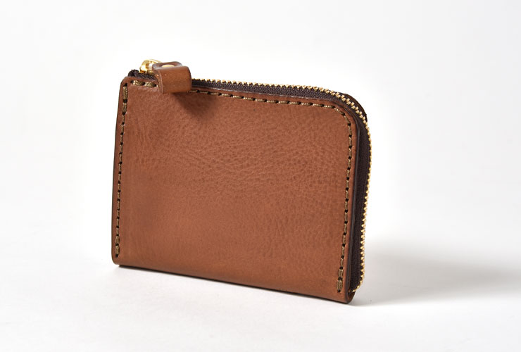 プルアップレザーで作ったL字ファスナーミニ財布「革鞄のHERZ(ヘルツ 