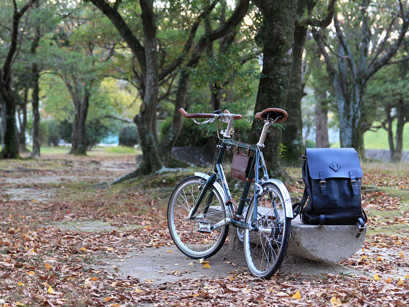 自転車と愛用のリュック