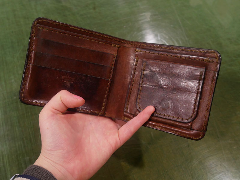 二つ折り財布(WS-8)　チョコのエイジング8