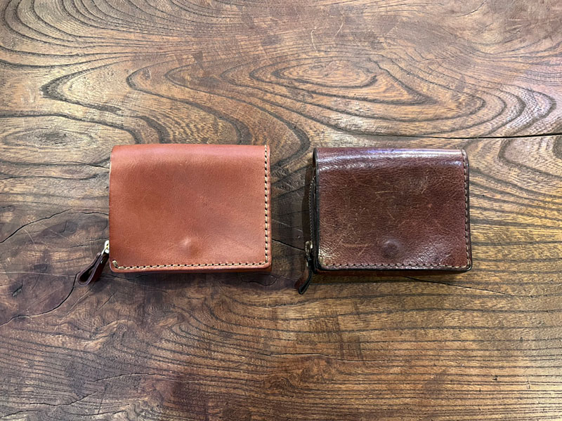 小型の二つ折り財布(WS-64)　チョコエイジング