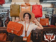斑✨HERZ ヘルツ ドラム型ショルダー CK-1 バッグ 本革 黒 男女 ソフト革でカジュアルに使えるドラム型ショルダーバッグ「革鞄の