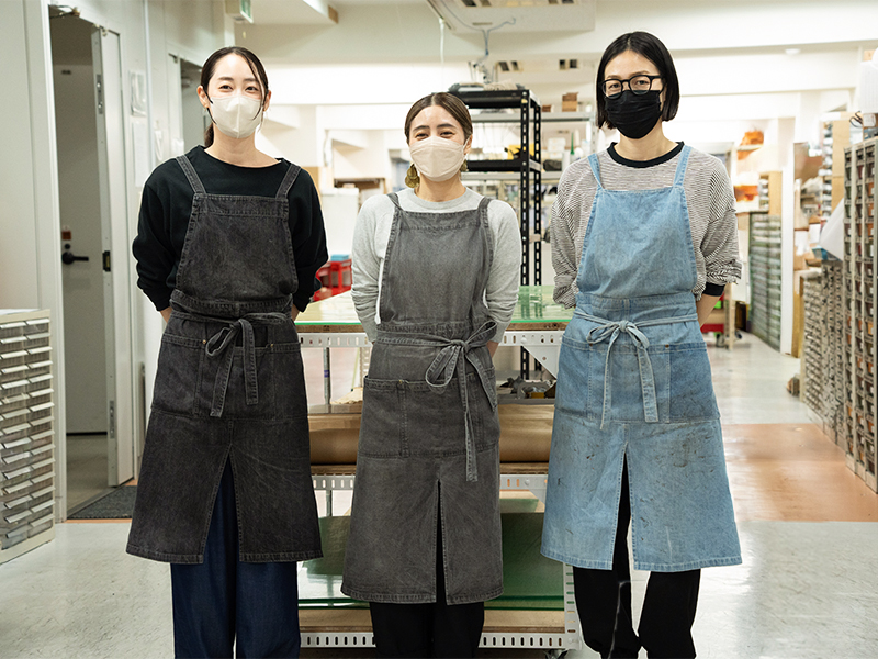 ネット工房3人お揃いエプロン