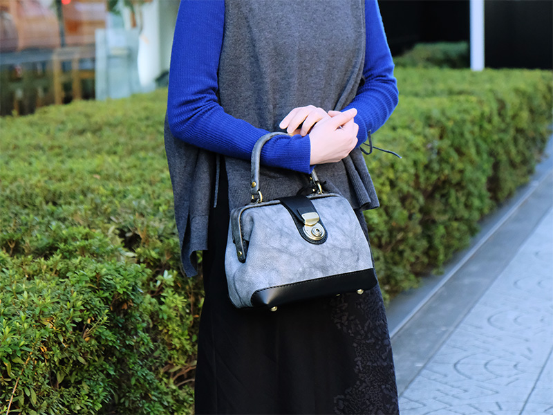 アラスカ×定番革のボナールハンドバッグ(Q-320)