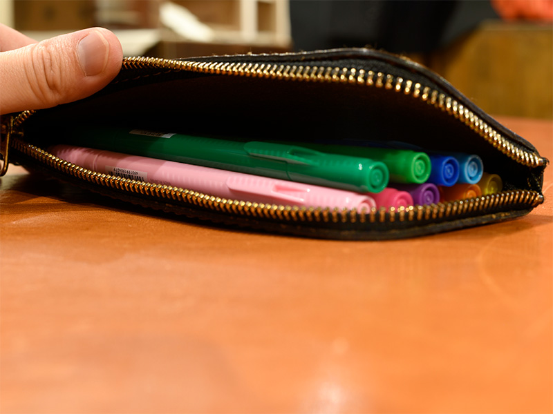 トレー式ペンケース(KP-5)Lサイズ/グリーン収納例2