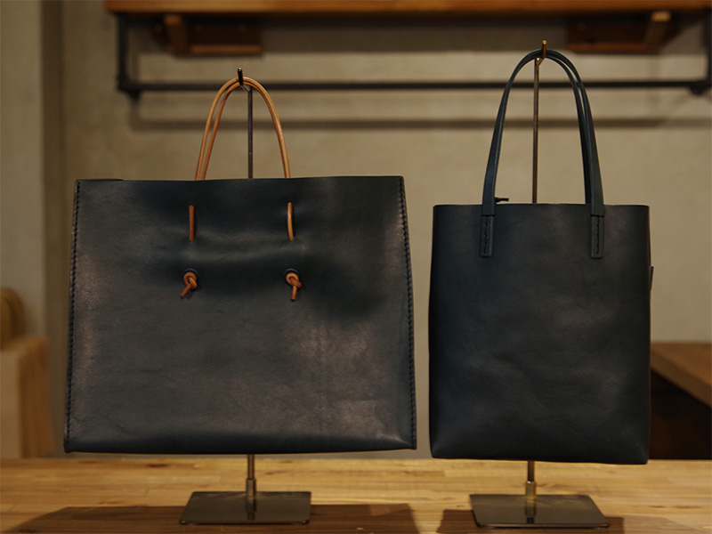 革紙袋(T-5)、ソフト革のトートバッグ・縦型(T-205)※ミッドナイト